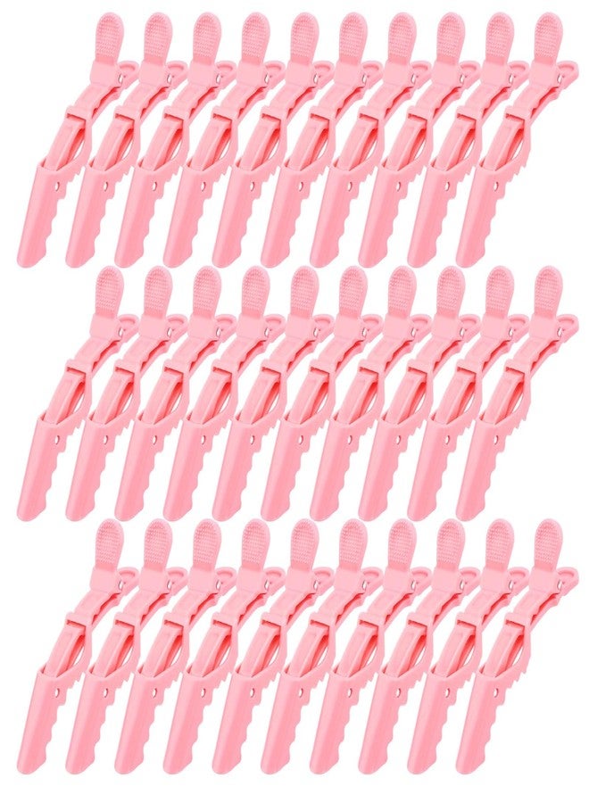 Ondder 30 Pack Pink Alligator Hair Clips for Styling Sectioning Large Salon Pro Hair Clips for Barber Hair Coloring, Cutting, Sectioning Big Gator Clips Hair Styling Accessories for Women Men - Image 1